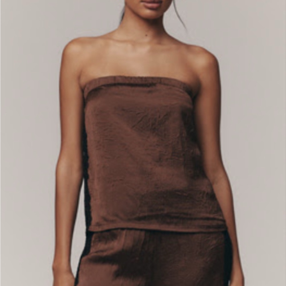 Anthropologie strapless textured top -NWT